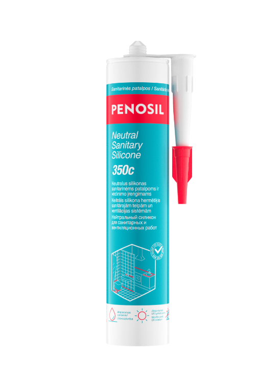 350c PENOSIL Neutral Sanitary Silicone 350c Neitrāls sanitārais silikona hermētiķis,balts - Image 1