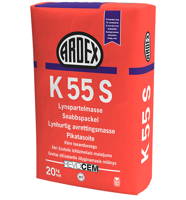 ARDEX-K-55-S-20-kg-low ARDEX K55S ļoti ātri žūstošs pašizlīdzinošais maisījums grīdām - Image 1