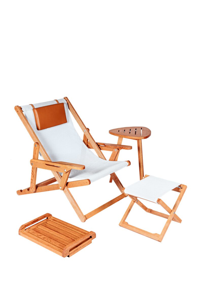 Chalet Chair Classic - atpūtas krēsls , galdiņš, paliknis, paliknis kājām