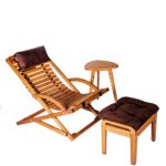 Chalet swing wood - atpūtas krēsls + galdiņš + paliknis kājām