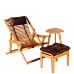 halet Chair Wood- atpūtas krēsls + galdiņš + paliknis kājām