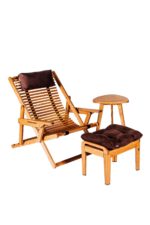 halet Chair Wood- atpūtas krēsls + galdiņš + paliknis kājām