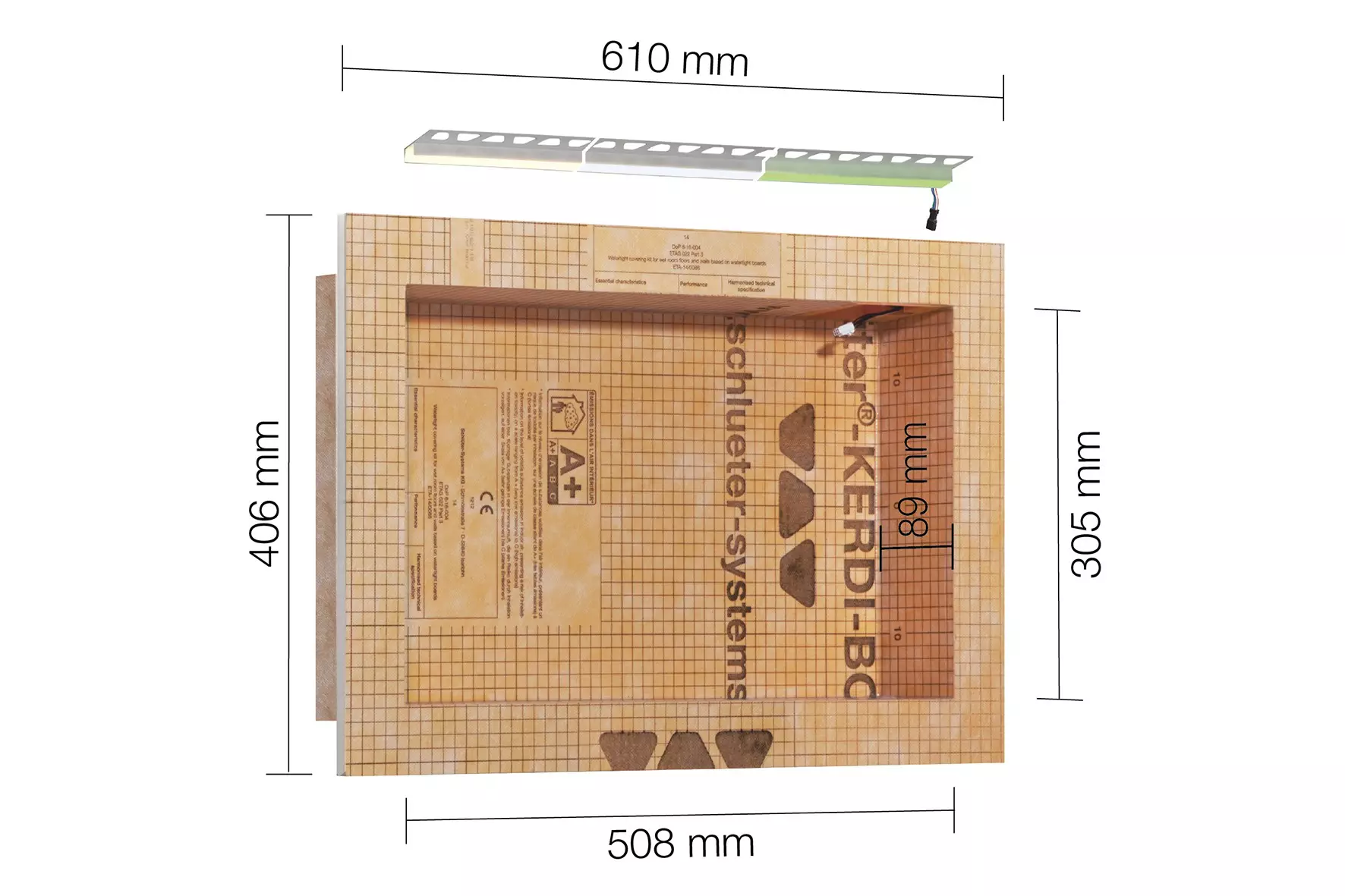 KERDI-BOARD-NLT-D KERDI-BOARD-NLT sienu nišas ar LED apgaismojumu - Image 1
