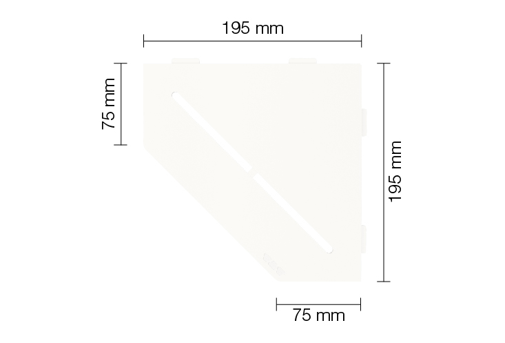 SHELF CURVE SE S2 D7 MBW matēts briļjanta balts SHELF-E-S2 dušas plaukti - Image 1