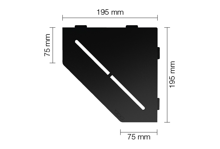 SHELF CURVE SE S2 D7 MGS matēts grafīta melns SHELF-E-S2 dušas plaukti - Image 1