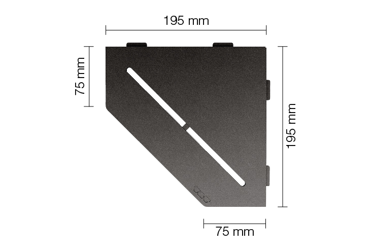 SHELF CURVE SE S2 D7 TSDA tumšs antracīts SHELF-E-S2 dušas plaukti - Image 1