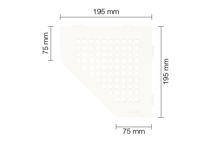 SHELF KVADRĀTS SE S2 D3 MBW matēts briļjanta balts SHELF-E-S2 dušas plaukti - Image 1