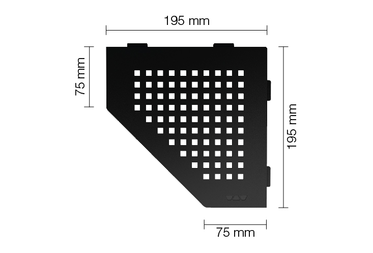 SHELF KVADRĀTS SE S2 D3 MGS matēts grafīta melns SHELF-E-S2 dušas plaukti - Image 1