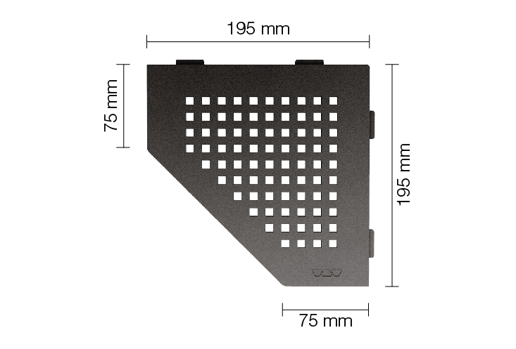 SHELF KVADRĀTS SE S2 D3 TSDA tumšs antracīts SHELF-E-S2 dušas plaukti - Image 1