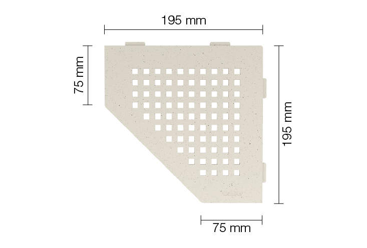 SHELF KVADRĀTS SE S2 D3 TSI ziloņkaula SHELF-E-S2 dušas plaukti - Image 1