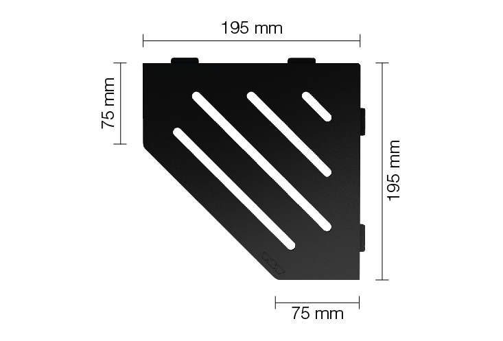 SHELF WAVE SE S2 D10 MGS matēts grafīta melns SHELF-E-S2 dušas plaukti - Image 1