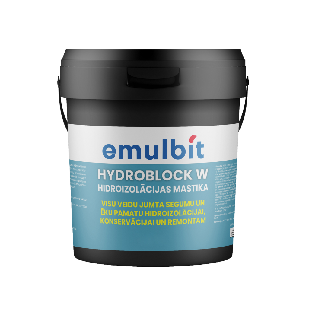 emulbit-hydroblock W 20KG 1024x1024 Hydroblock ECO W (hidroizolācijas mastika uz ūdens bāzes) - Image 1