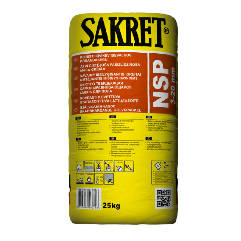SAKRET NSP pašizlīdzinošā masa grīdām