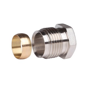 kompresijas savien. 1/2"a x 15 mm, (kapara, met. caur.)