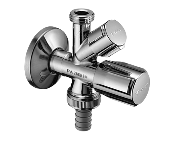 stūra ventilis Comfort, 1/2"x1/2", kombinētais ar štuceri, hroms
