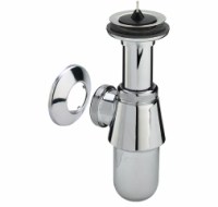 izlietnes sifons ar izplūdi, 1¼ x 32 mm, bez noteces, hromēts misiņš