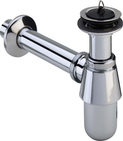 izlietnes sifons ar izplūdi, 1¼ x 32 mm, hromēts misiņš