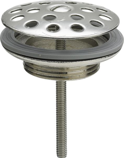 universālā izplūde, 1¼ x 60 mm, hromēts misiņš/nerūsējošais tērauds