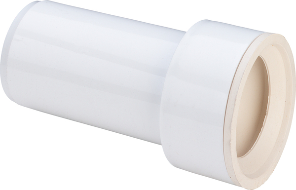 savienojuma caurule pisuāram,  d=50x50 mm, 130 mm, plastmasa, balts
