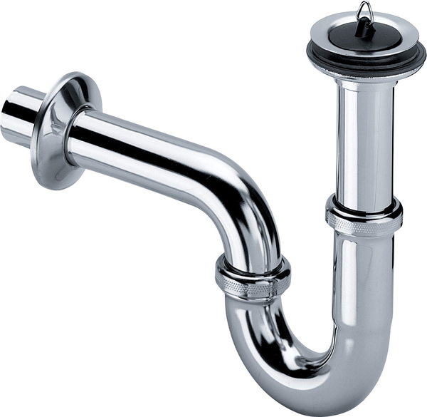 izlietnes sifons ar izplūdi, 1¼ x 32 mm, hromēts misiņš