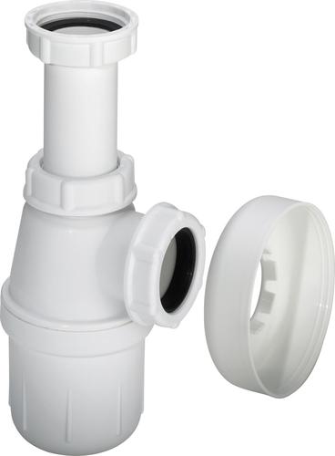 izlietnes sifons, 1¼ x 32 mm, bez noteces, plastmasa, balts