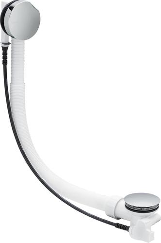 vannas izplūde ar pārplūdi Simplex, bez sifona daļas, trose 560 mm, plastmasa, balts/hroms