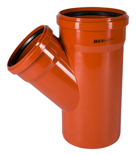 PVC kanalizācijas trejgabals DN200/160/45°