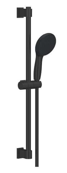 dušas komplekts Vitalio Start 110 II, 600 mm, matēts melns
