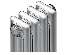radiators grīdas Charleston 3 rindu, H-300, 25 sekcijas, V002, balts