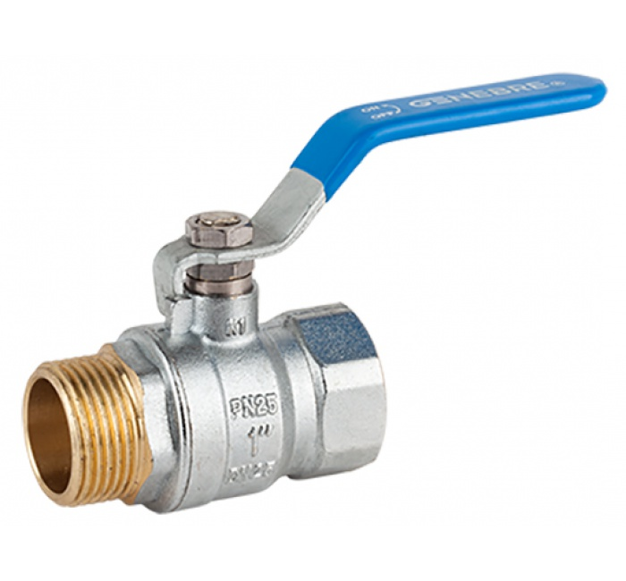 lodveida ventilis  1/2" ai, zils garais rokturis, PN25