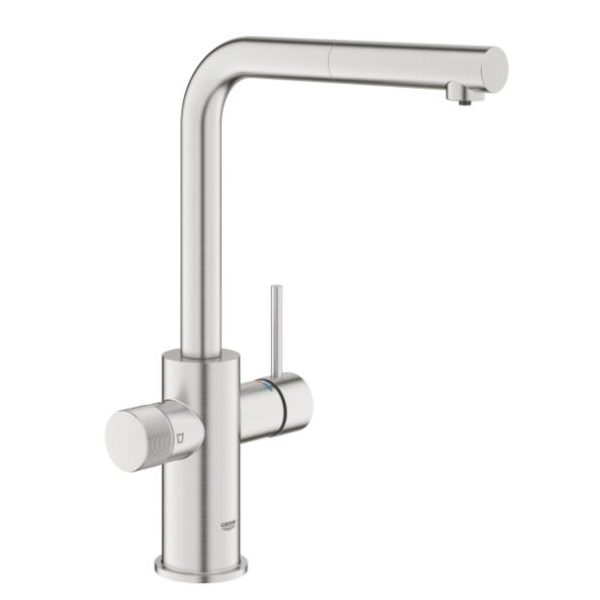 virtuves izlietnes maisītājs ar izvelkamo dušu Grohe Blue Pure Minta (bez filtra!), supersteel