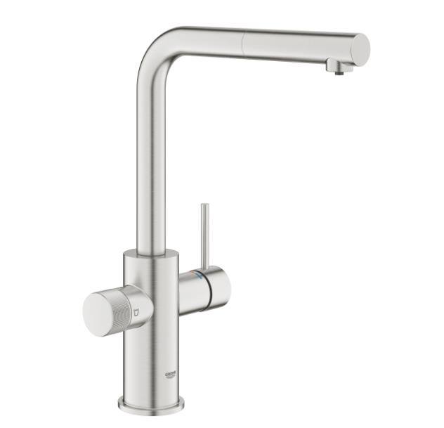 virtuves izlietnes maisītājs ar izvelkamo dušu Grohe Blue Pure Minta (bez filtra!), supersteel