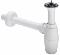 izlietnes sifons ar izplūdi, 1¼ x 40mm, plastmasa, balts