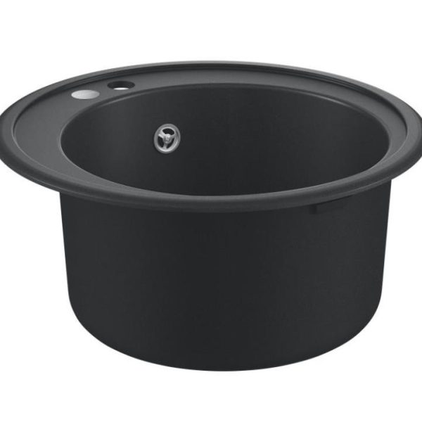 virtuves izlietne K200 50-C, viena bļoda, d=510 mm, granite black