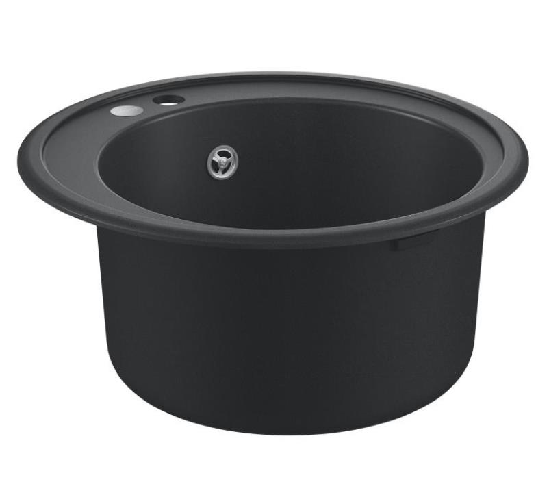 virtuves izlietne K200 50-C, viena bļoda, d=510 mm, granite black