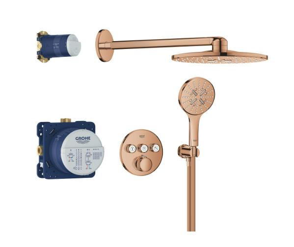 iebūvējama dušas sistēma ar termostatu SmartControl Rainshower SmartActive 310, warm sunset