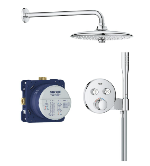 iebūvējama dušas sistēma ar termostatu Grohtherm Smartcontrol/Euphoria 260, hroms