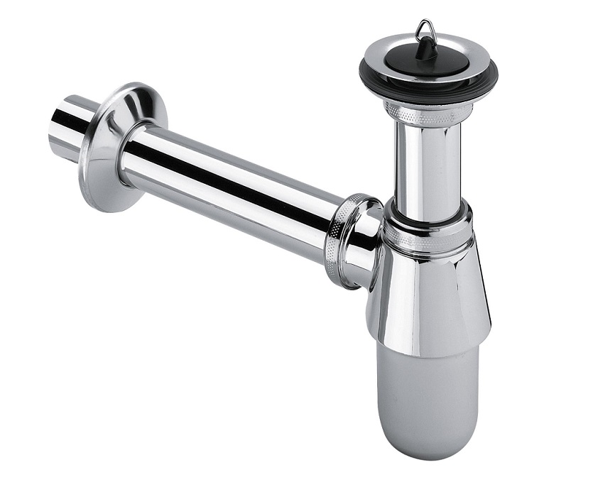izlietnes sifons ar pagarināto izplūdi, 1¼ x 32 mm, hromēts misiņš