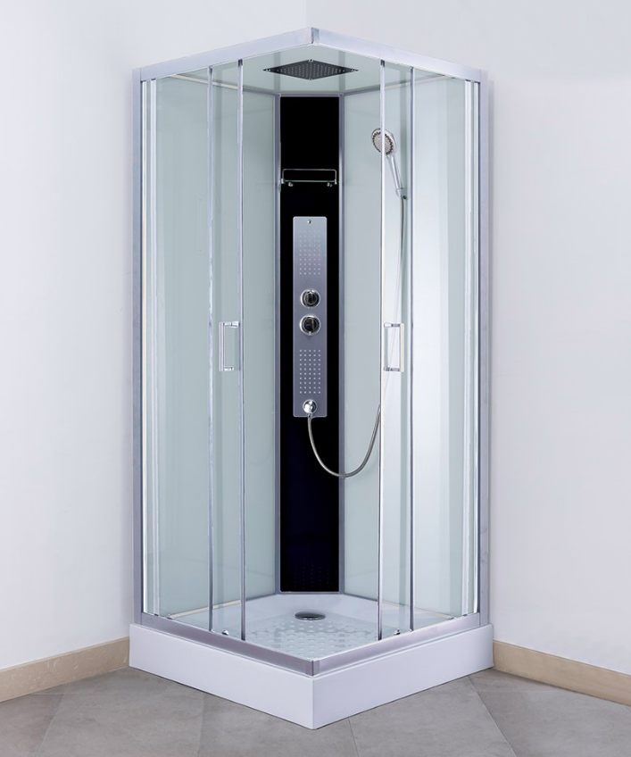 dušas kabīne Lucidus S, 900x900 mm, h=2150 mm, + paliktnis, maisītājs, brillant/caurspīdīgs stikls dušas kabīne Lucidus S, 900x900 mm, h=2150 mm, + paliktnis, maisītājs, brillant/caurspīdīgs stikls - Image 1