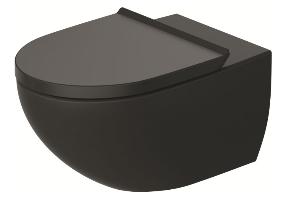 pods ar SC vāku Architec rimless, stiprināms pie sienas, 365x575 mm, matēts/spīdīgs melns