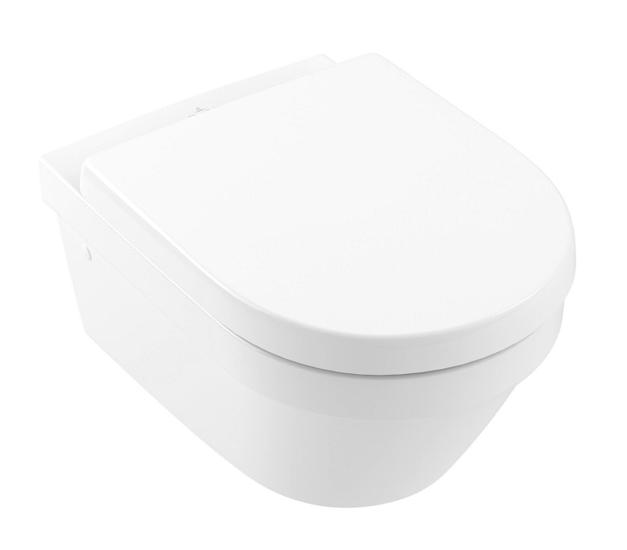 pods ar QR/SC vāku Architectura Oval rimless, stiprināms pie sienas, 370x530 mm, balts