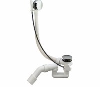vannas sifons Simplex, d=40/50 mm, trose 725 mm, plastmasa, balts/hroms