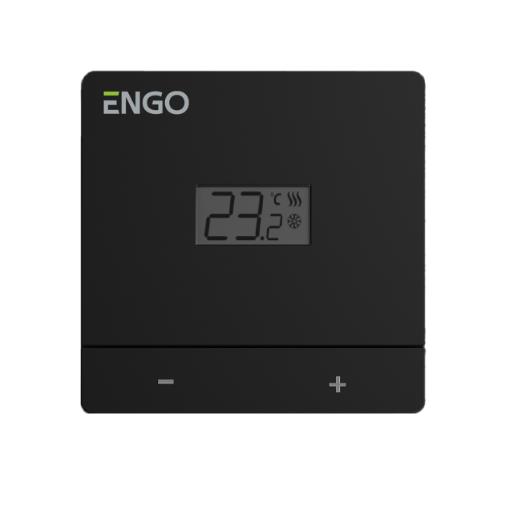 neprogrammējams vadu istabas termostats EASY-230B, 230V, melns