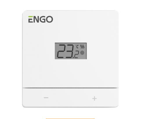 neprogrammējams vadu istabas termostats EASY-BATW, 2xAAA, balts