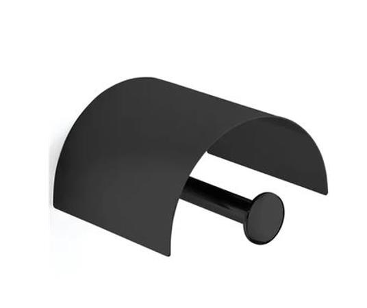 tualetes papīra turētājs ar vāciņu One, matēts melns