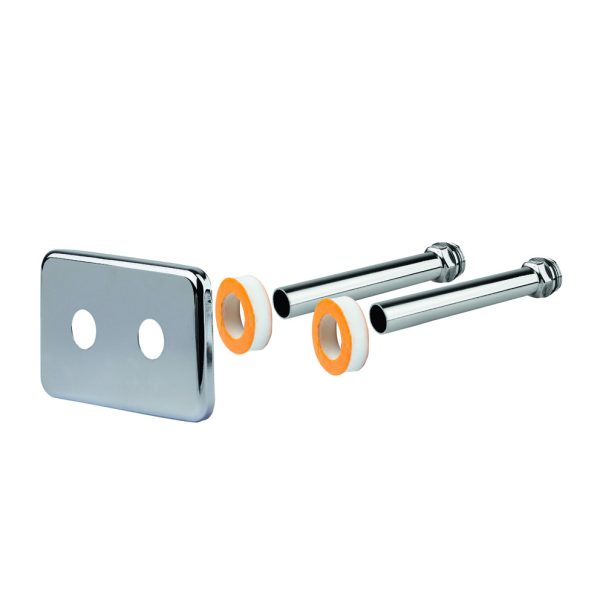 dubultais sienas pieslēgkomplekts 1/2`, d16, L-120mm (int.40mm), hromēts