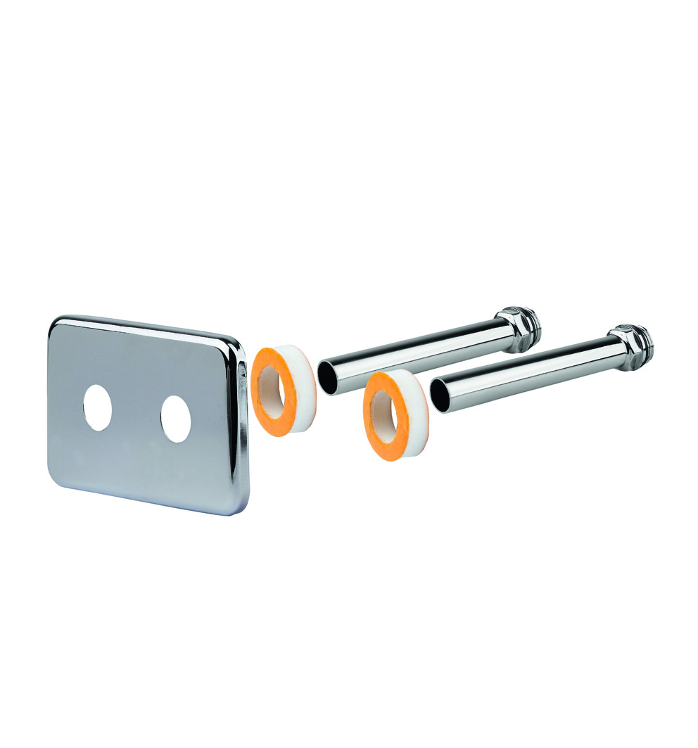 dubultais sienas pieslēgkomplekts 1/2`, d16, L-120mm (int.40mm), balts