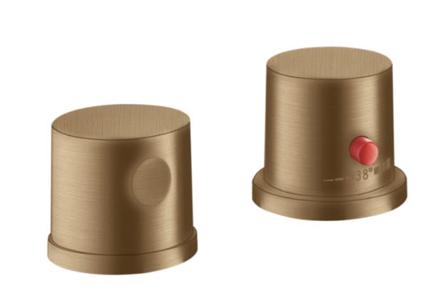 vannas termostata Axor Uno² virsapmetuma daļa, 2 caurumu, uz virsmas, brushed bronze