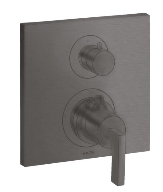 termostata Axor Citterio virsapmetuma daļa, ar 2 ceļu pārslēdzēju, brushed black chrome