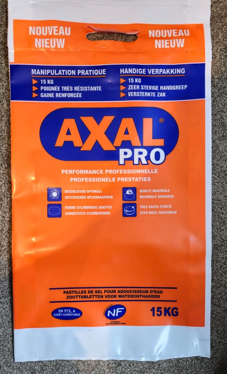 sāls tabletes Axal Pro ūdens attīrīšanai 15kg